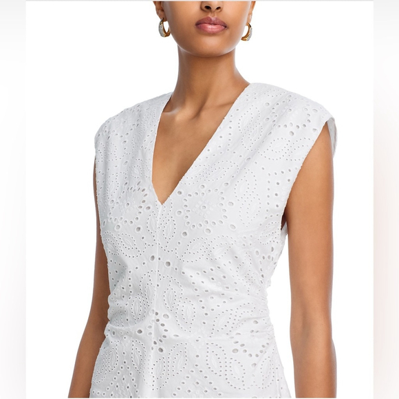 Veronica Beard Aven White Eyelet Midi Dress - Picture 2 of 11